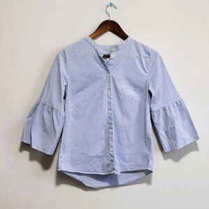 J. Crew | Striped Button Up Bell Sleeve Top